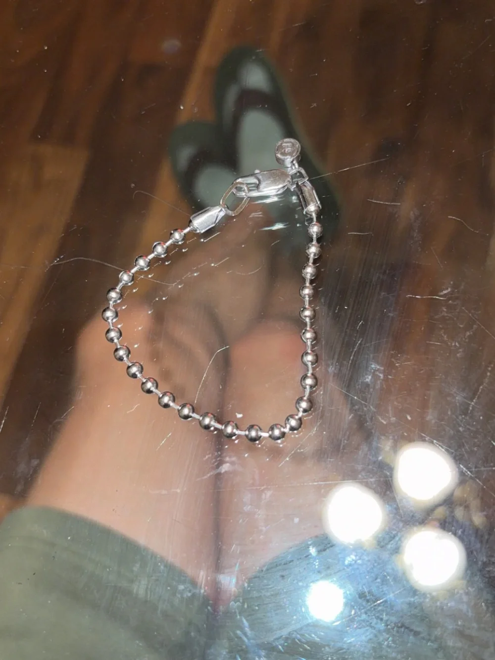 Polished Ball Chain Bracelet - Silver